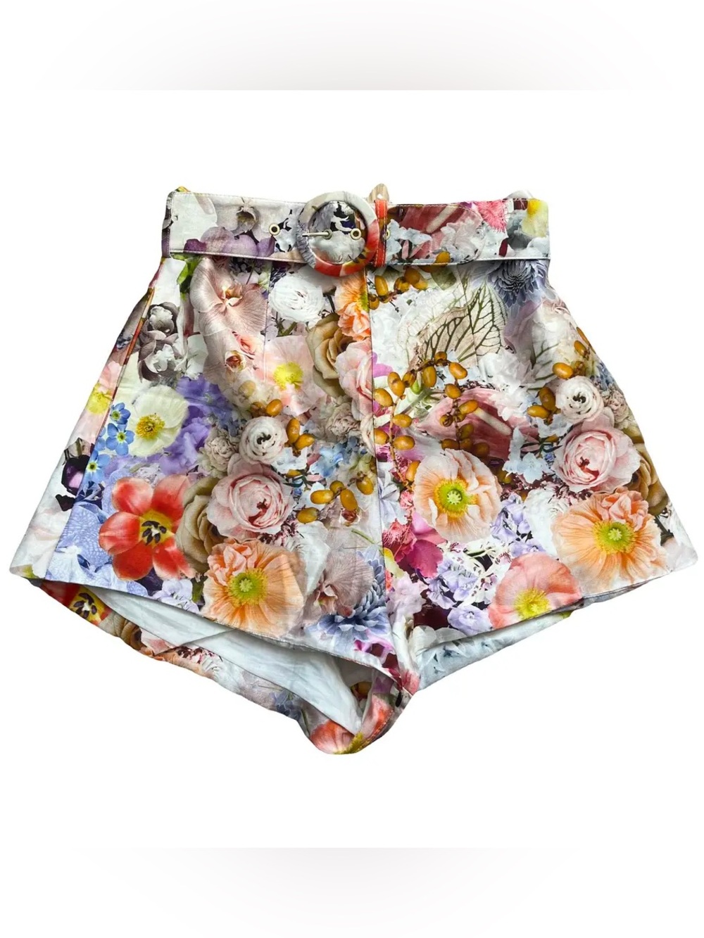 Zimmermann silk floral shorts with belt